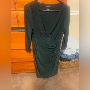 Ralph Lauren Army Green Faux Wrap Dress